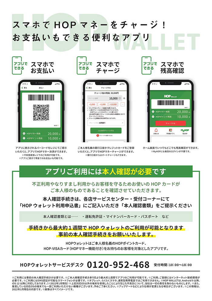 HOP WALLET ハンドビラ裏面