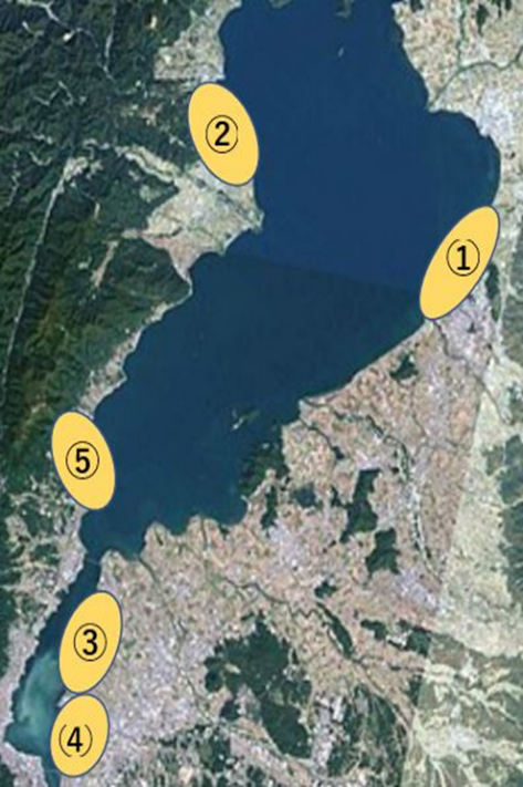 琵琶湖湖岸5か所の画像