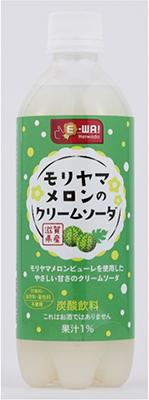 平和堂こだわりブランド「E-WA!」の新商品！モリヤマメロンのクリームソーダのパッケージ写真