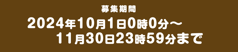 募集期間2024年10月1日0時0分～11月30日23時59分まで